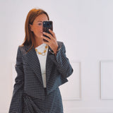 EMILY DARK BLUE CHECKERED SKORT