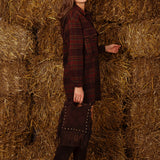 EFFIE BROWN CHECKERED BUTTON DRESS