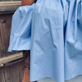 HOLA BLUE OFF SHOULDER BLOUSE