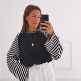 ANNICK DARK BLUE STRIPED LONGSLEEVE SHIRT