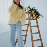 FLEUR YELLOW CABLE KNIT SWEATER