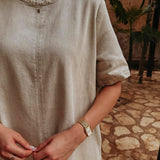 ENSENADA LIGHT BEIGE DENIM DRESS