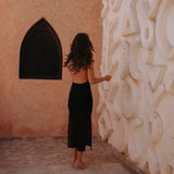 BOULEMANE BLACK HALTER DRESS