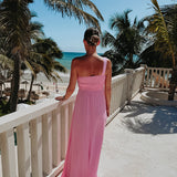 NABILA ALLURE PINK ONE SHOULDER DRESS