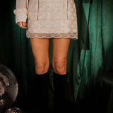 SNOWFLAKE ECRU GLITTER SKIRT