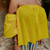 HOLA YELLOW OFF SHOULDER TOP