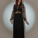 GLOW UP BLACK FLOWER BLOUSE