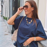FAYE DARK BLUE OVERSIZED T-SHIRT
