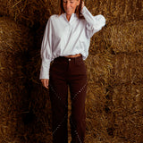 PRUDENCE WHITE BUTTON BLOUSE