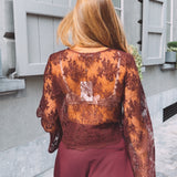 LINARA BORDEAUX LACE BLOUSE
