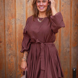 ZINNIA BROWN FALL DRESS