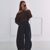 SAAR BROWN CUT-OUT SWEATER