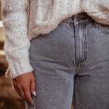 GREY WIDE LEG JEANS 495-GC-11