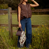 COW PRINT BROWN/ECRU LITTLE SCARF