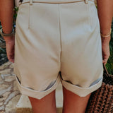 BRAVURA BEIGE BELT SHORT