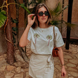 CUMBRE BEIGE LINEN SKORT