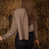 LIORA TAUPE CAPE SWEATER