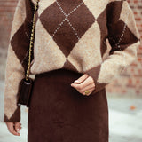 BRISTOL BROWN/BEIGE ARGYLE SWEATER