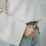 JOANIE ECRU KNIT SWEATER