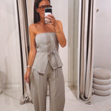 YONI TAUPE TWO-PIECE SET