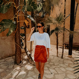 ISLAND ENERGY RUST ORANGE FRINGE SKIRT