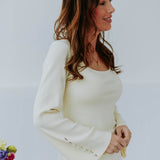 AUDREY BEIGE RIBBED LONGSLEEVE SHIRT