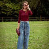 HARVESTON BORDEAUX LONGSLEEVE TOP