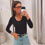 CLAIRE BLACK LONGSLEEVE SHIRT