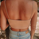 JIMENA BEIGE V-NECK TOP