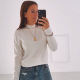 LYNELLE ECRU TURTLENECK KNITTED SWEATER