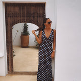 VERANIA BROWN POLKADOTS DRESS