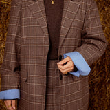 MORRIN BROWN CHECKERED BLAZER