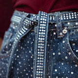 DIAMOND DARK BLUE WIDE LEG JEANS A3401