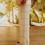 RIVIERA ECRU/LIGHT YELLOW STRIPED PANTS