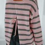PRE-ORDER DANIQUE PINK STRIPED KNIT SWEATER