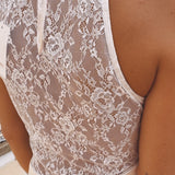MIJAS ECRU LACE SATIN DRESS