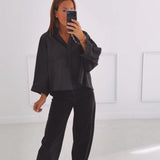 ROMILLY BLACK CHECKERED BLOUSE