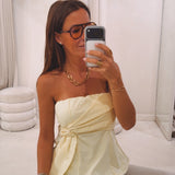 CHARLIE YELLOW STRAPLESS TOP