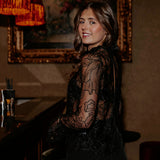 MISLETOE BLACK LACE BLOUSE