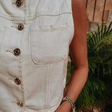 PRE-ORDER ICONA ECRU DENIM TWO-PIECE SET