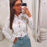 LINAYA WHITE LACE BLOUSE