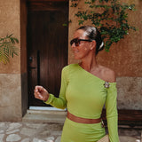 SUNSET LIME GREEN TWO-PIECE SET