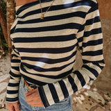 XOCHICA DARK BLUE/ECRU STRIPED LONGSLEEVE SHIRT