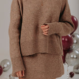 ROSALIND TAUPE KNITTED TWO-PIECE SET