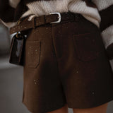 ANIKA BROWN SPARKLE BELT SHORT