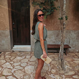 RAQUEL KHAKI DENIM PLAYSUIT