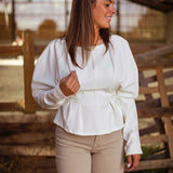 MAVIS ECRU PERFECT FALL BLOUSE