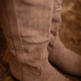 BUCKAROO BEIGE SUEDE BOOTS
