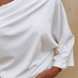 ASTER WHITE ONE SHOULDER TOP