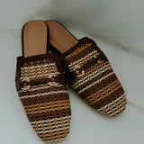 BROWN RAFFIA LOAFERS